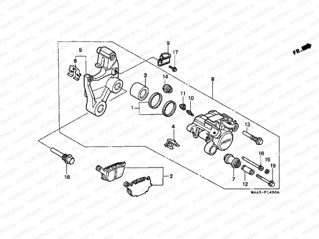 F-14 REAR BRAKE CALIPER (VT1100C2)