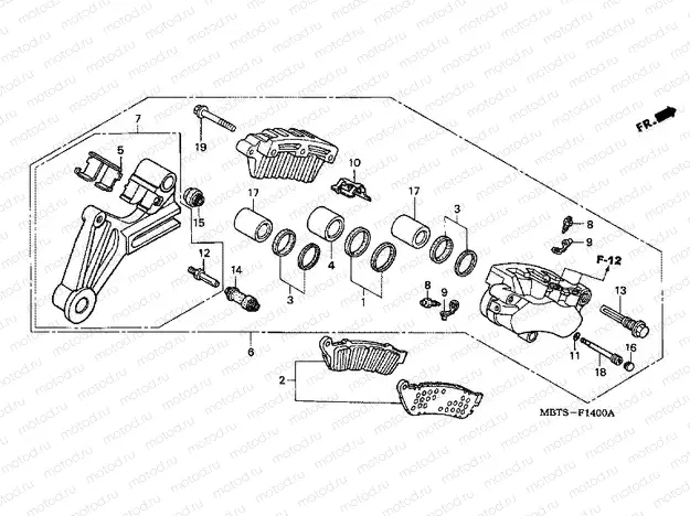 F-14 REAR BRAKE CALIPER (XL1000V)