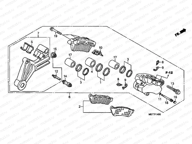 F-14 REAR BRAKE CALIPER (XL1000V)