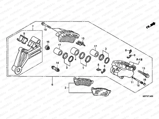 F-14 REAR BRAKE CALIPER (XL1000V)