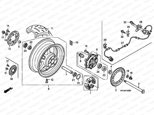 F-14 REAR WHEEL
