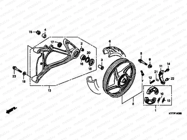 F-14 REAR WHEEL / SWINGARM