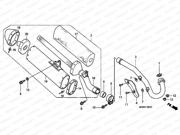 F-15-1 EXHAUST DRUM (CRF450R2-ED / U)