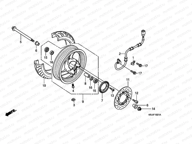 F-15-1 FRONT WHEEL (FES125A)(FES150A)