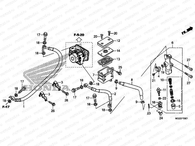 F-15-1 REAR BRAKE MASTER CYLINDER (ABS)