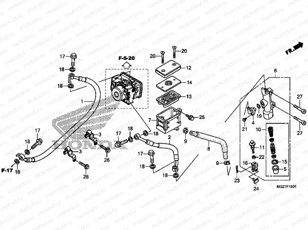 F-15-1 REAR BRAKE MASTER CYLINDER (ABS)