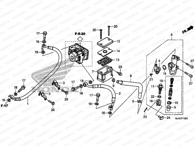 F-15-1 REAR BRAKE MASTER CYLINDER (CB500FA)