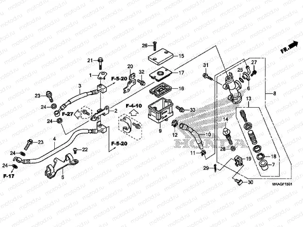 F-15-1 REAR BRAKE MASTER CYLINDER (NC750SA / SD)