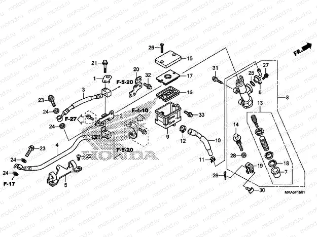 F-15-1 REAR BRAKE MASTER CYLINDER (NC750XA / XD)