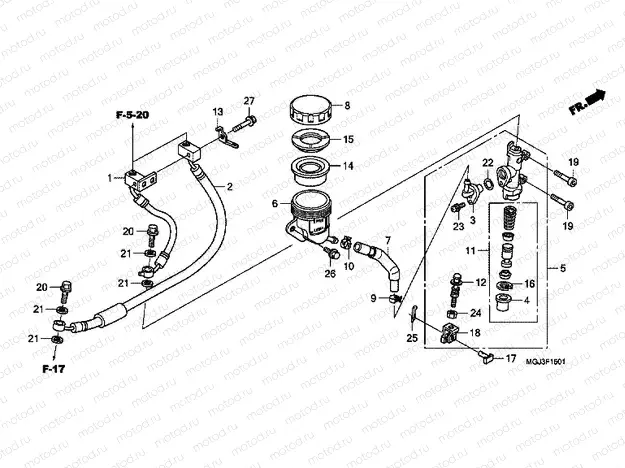 F-15-1 REAR BRAKE MASTERCYLINDER (CBF1000FA / FS / FT)