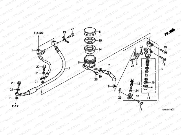 F-15-1 REAR BRAKE MASTERCYLINDER (CBF1000FA / FT / FS)