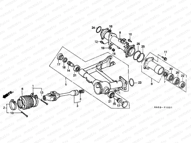 F-15-1 REAR FORK / PROPELLER AXLE (2)