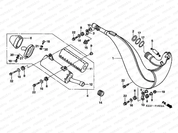F-15-2 EXHAUST RESONATOR CHAMBER (CR250R5)
