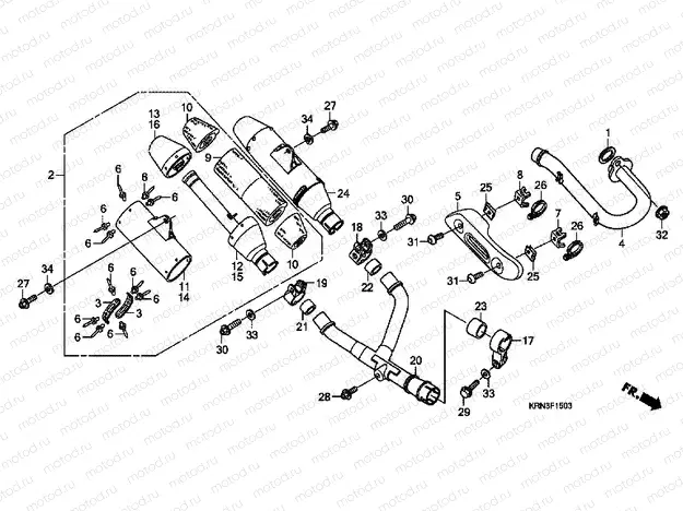 F-15-3 EXHAUST DRUM (CRF250R7 / 8/9)