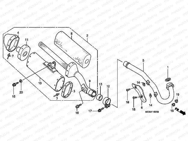 F-15-3 EXHAUST DRUM (CRF450R3-ED / U)