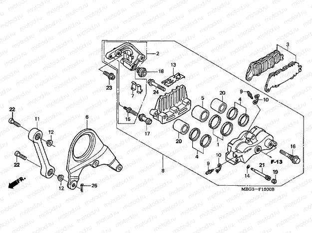 F-15 REAR BRAKE CALIPER