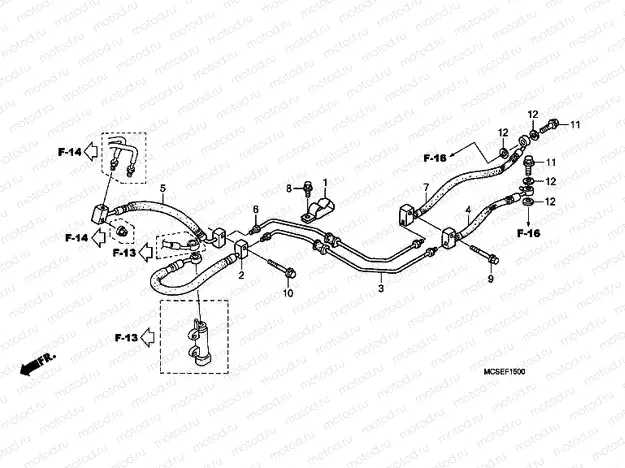 F-15 REAR BRAKE HOSE (ST1300)