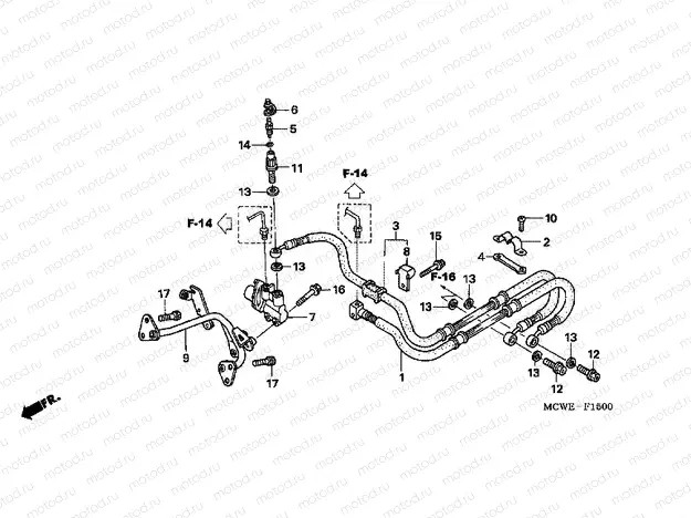 F-15 REAR BRAKE HOSE (VFR800)