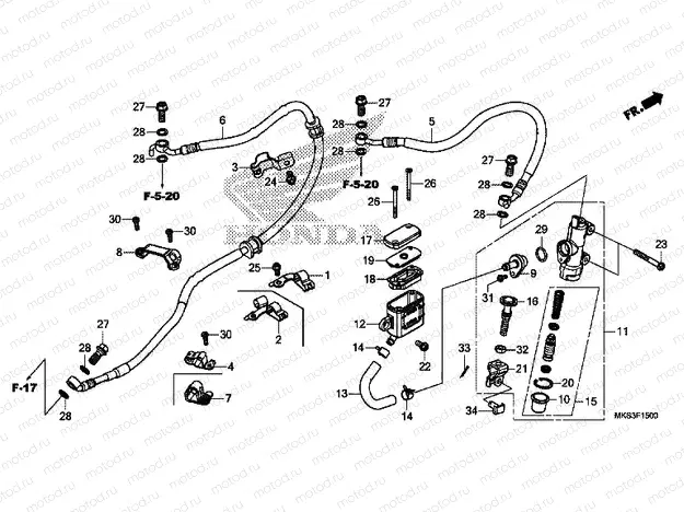 F-15 REAR BRAKE MASTER CYLINDER