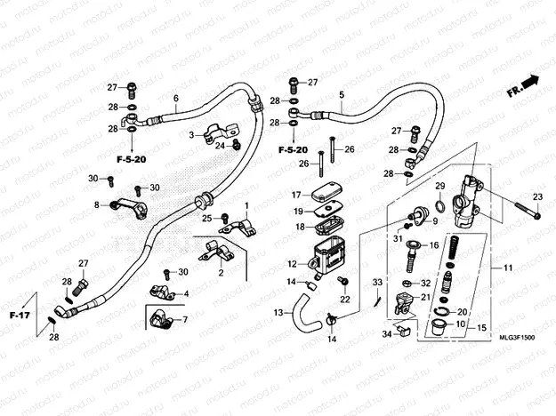 F-15 REAR BRAKE MASTER CYLINDER