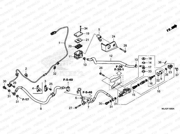 F-15 REAR BRAKE MASTER CYLINDER