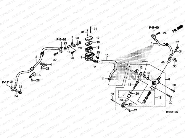 F-15 REAR BRAKE MASTER CYLINDER