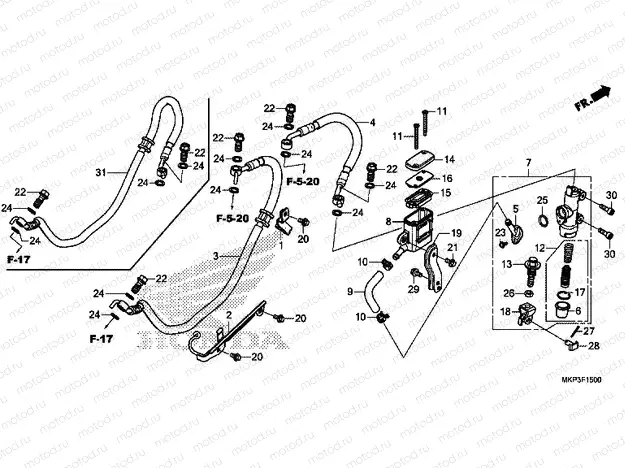 F-15 REAR BRAKE MASTER CYLINDER