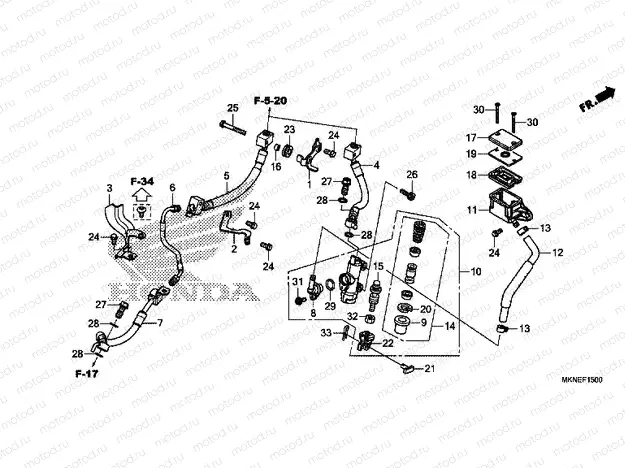 F-15 REAR BRAKE MASTER CYLINDER