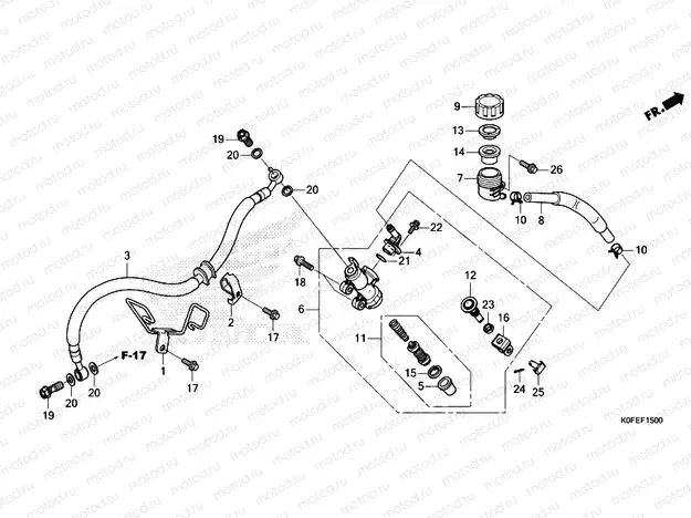 F-15 REAR BRAKE MASTER CYLINDER