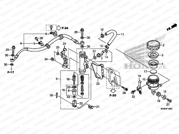 F-15 REAR BRAKE MASTER CYLINDER (CBR1000RR / S)