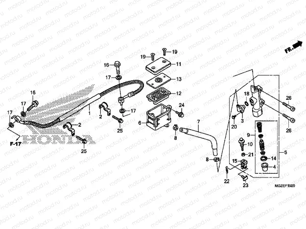 F-15 REAR BRAKE MASTER CYLINDER (STD)