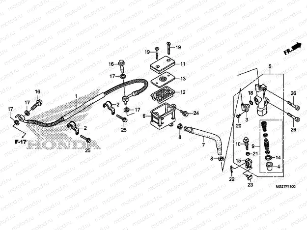 F-15 REAR BRAKE MASTER CYLINDER (STD)
