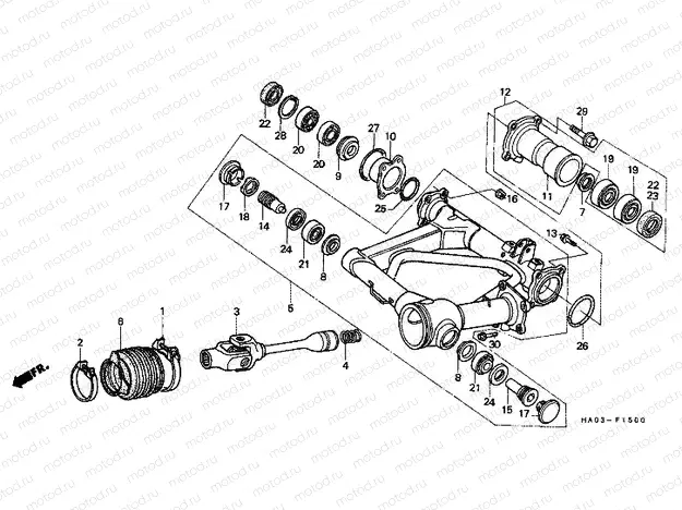 F-15 REAR FORK / PROPELLER AXLE (1)