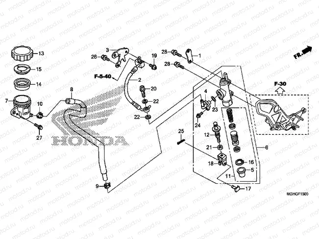 F-15 RR. BRAKE MASTER CYLINDER