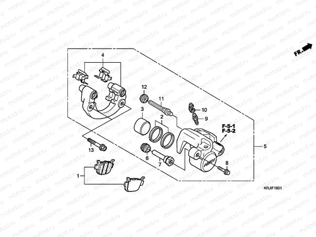 F-16-1 REAR BRAKE CALIPER (FES1257/A7)(FES1507/A7)