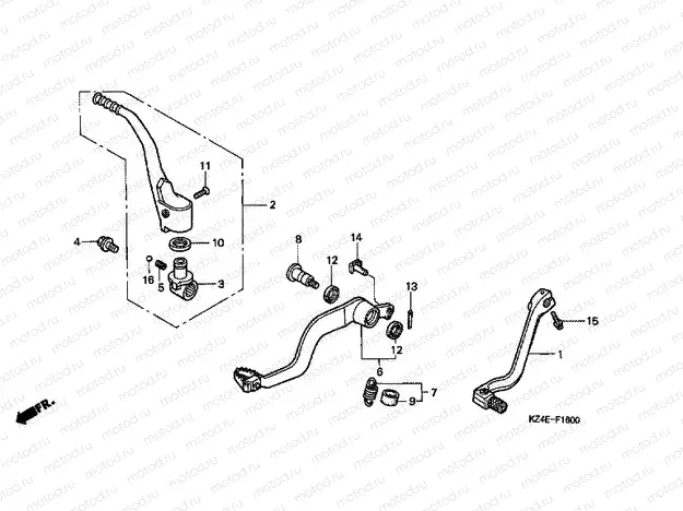 F-16 PEDAL / PUSHING ARM LEVER