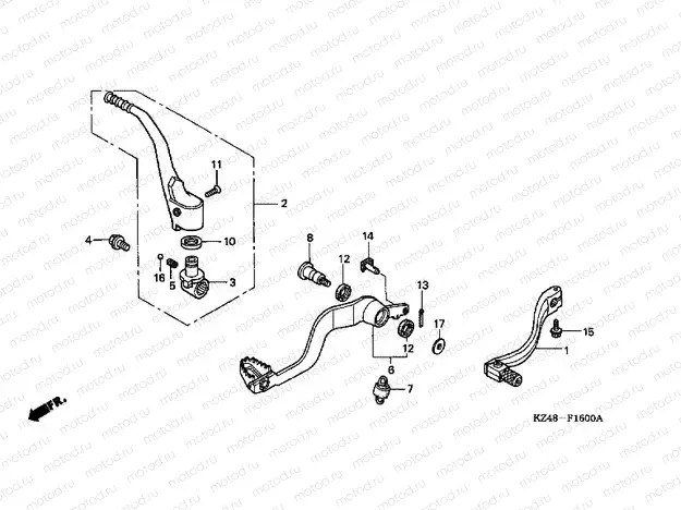 F-16 PEDAL / PUSHING ARM LEVER