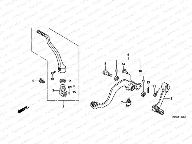 F-16 PEDAL / PUSHING ARM LEVER