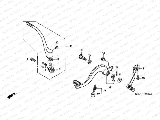 F-16 PEDAL / PUSHING ARM LEVER