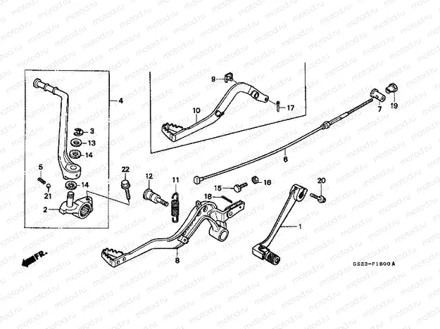 F-16 PEDAL / PUSHING ARM LEVER