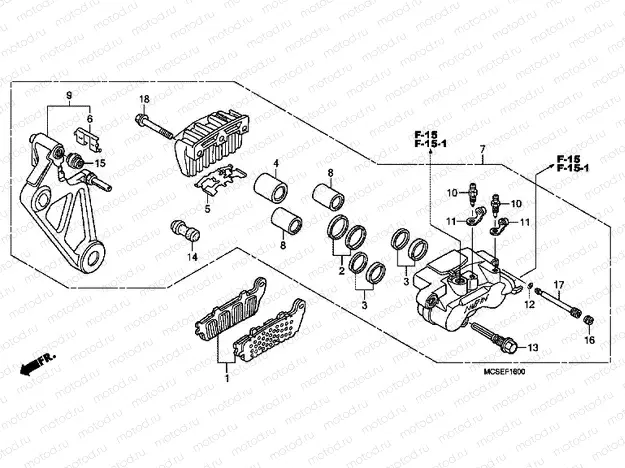 F-16 REAR BRAKE CALIPER