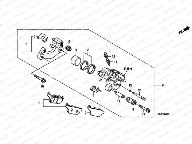 F-16 REAR BRAKE CALIPER (FES1253-5) (FES1503-5)