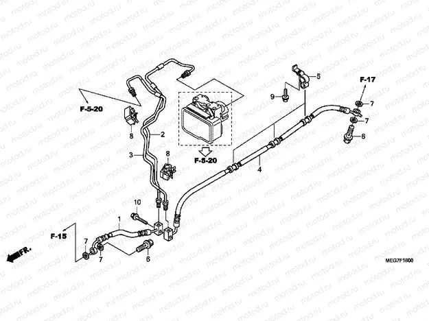F-16 REAR BRAKE HOSE