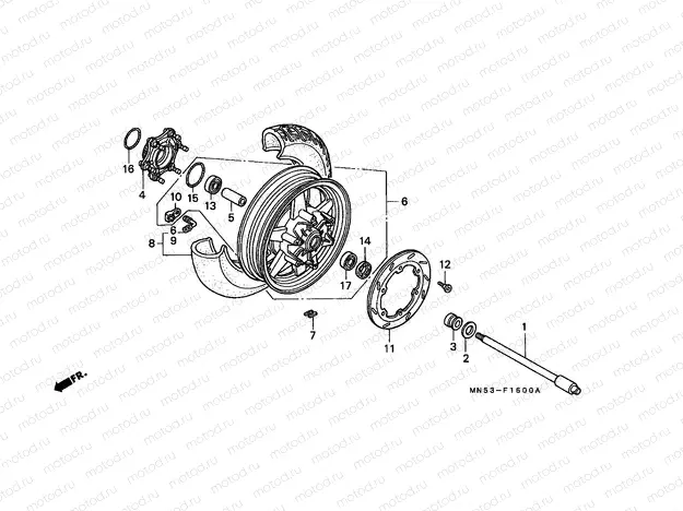 F-16 REAR WHEEL (GL1500J / K)