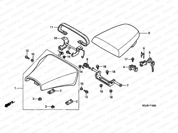 F-16 SEAT (CBR900RRY, 1 / RE1)