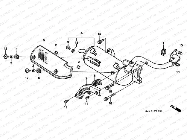 F-17-1 EXHAUST DRUM (SH75P / S / DP / DS)