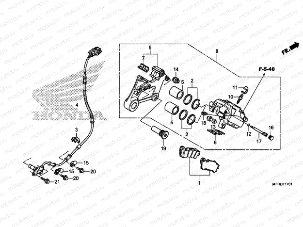 F-17-1 REAR BRAKE CALIPER (VT1300CXA)