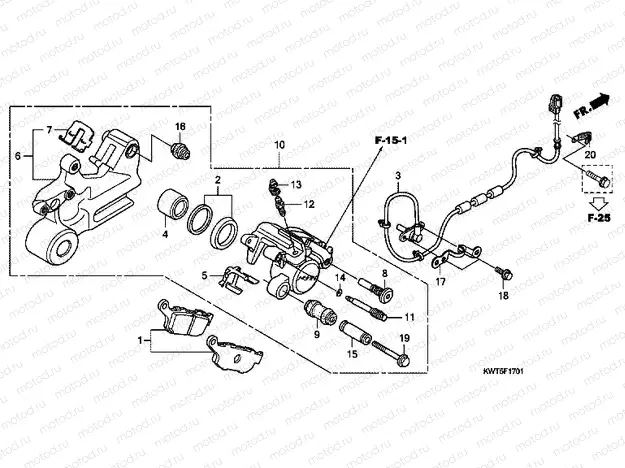 F-17-1 REAR BRAKE CALIPER (XRE300A)