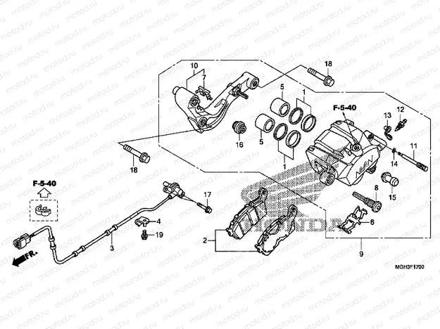 F-17 REAR BRAKE CALIPER
