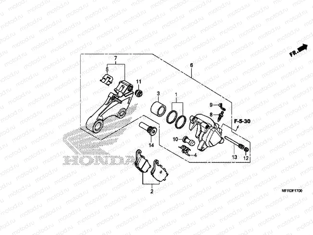 F-17 REAR BRAKE CALIPER (VT1300CR)